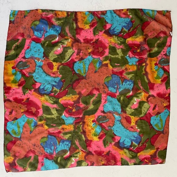 Berkshire Colorful Abstract Print 100% Polyester Scarf Made in India Multi Color - Picture 5 of 10